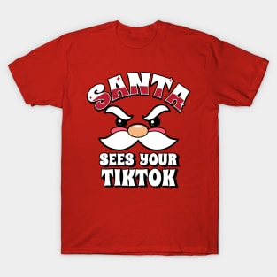 Funny Santa Claus Christmas Tiktok Tik Tok Funny Xmas Meme T-Shirt